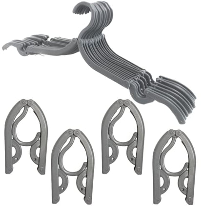 12 Pcs Travel Hangers - Foldable & Collapsible for Suitcase & Clothes - Portable Travel Accessories