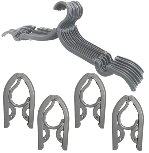 12 Pcs Travel Hangers - Foldable & Collapsible for Suitcase & Clothes - Portable Travel Accessories