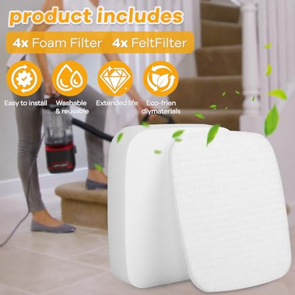 UV850 UV900 Felt & Foam Filters for Shark DuoClean Upright Vacuum