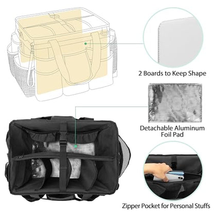 LoDrid Professional Rolling Cleaning Bag with Detachable Trolley, Black - color: Black