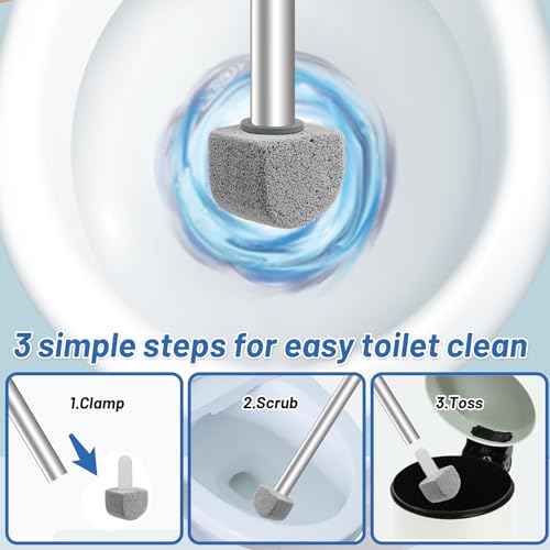 Pumice Stone Toilet Bowl Cleaner - Hard Water Stain Remover - style: 1 Toilet Handle+7 Pumice