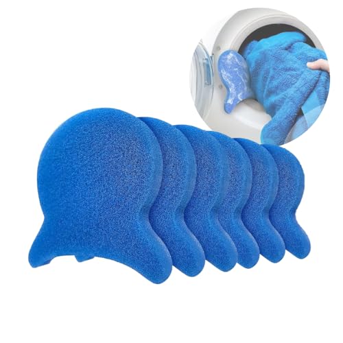 6 Pack Reusable Washing Machine Lint Remover Sponge, Lightweight Laundry Pet Hair Catcher Sponge, Easy to Use Lint & Fluff Cleaner for Clothes, Efficient Hair Absorber for All Washer Types
