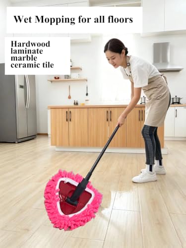 5pcs Red Microfiber Spin Mop Heads for Ocedar Easywring 1 Tank,Duster Chenille Pads