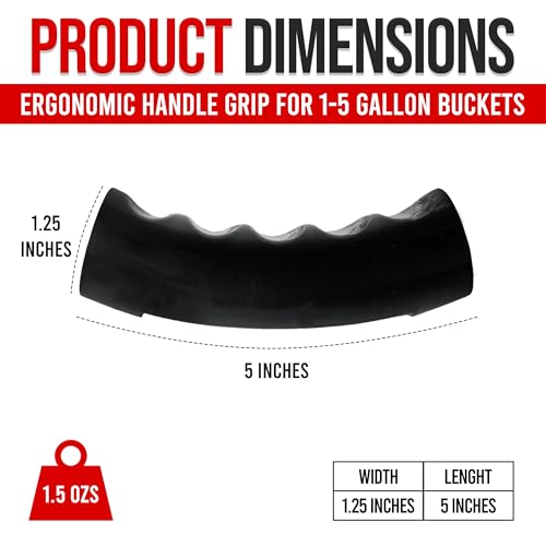 USA-Made Bucket Grip for 5 Gallon Buckets, Ergonomic, Durable Handle Grip for Heavy-Duty Buckets | Easy to Install, Comfortable for Gardening, Construction, DIY | Fits 5 Gal Handle (Pack of 2) - size: Pack of 2