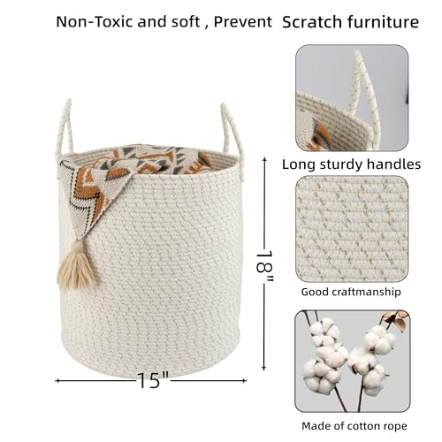 XUANGUO Cotton Rope Laundry Basket Hamper for Clothes, striped - color: striped, size: Regular