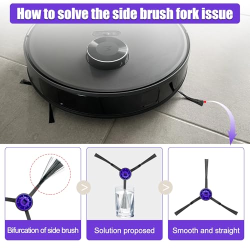 Side Brush Replacement Kits for Eureka E10S E20 Plus Robot Vacuum Cleaner Parts-6 Pack - style: Side-Brushes