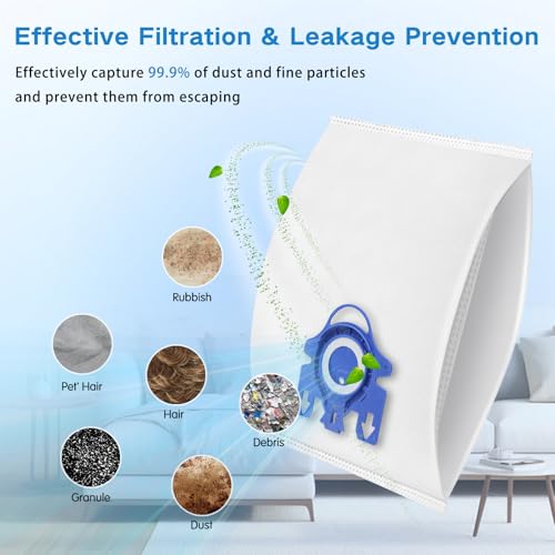 14 Pack 3D Airclean GN Vacuum Bags Compatible with Miele Classic C1, Complete C2, Complete C3, S2 S5 S8 S400 Series Dust Bags with 4 Motor Protection Filters, 4 Exhaust Filters - style: GN Bag-14 Pack