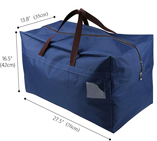 AMJ 100L Large Storage Bag for Comforters, Blankets, Clothes, Quilts and Towels, Better and Sturdy Organizer Bag, Thick Ultra Size Under Bed Storage, Moisture Proof, Blue - color: Blue