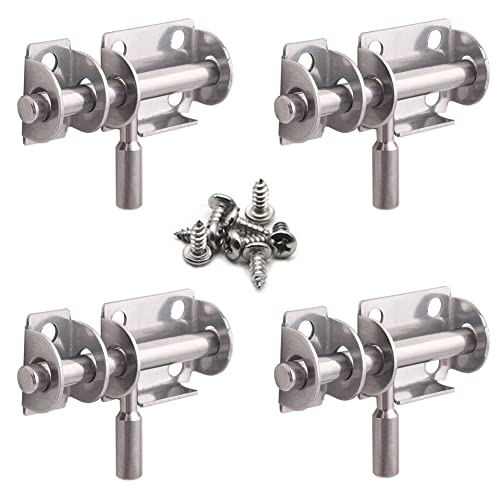 Mini Sliding Bolt Gate Latch, 2.6 Inch Heavy Duty Stainless Steel Barrel Bolt OLT with Padlock Hole, Interior Door Latches (4 Pack) - size: 4 Pieces