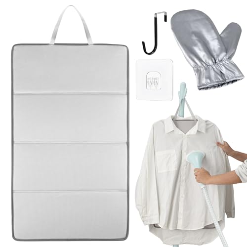 Steamer Board for Clothes with Ironing Gloves,Stand for Steaming Clothes,Steamer Pad,Hanging Ironing Board,Steamer for Clothes,Hanging Steam Iron Pad - color: Steamer Board + 1 Pair Ironing Gloves