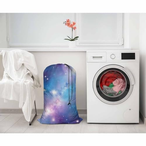 Swono Magical Galaxy Star Laundry Bag Dirty Clothes Organizer Fantasy Cosmic Outer Space Extra Large Heavy Duty for Camp Home Dorm Room Essentials for Men Women, 28x40 Inch, Pink Blue - color: Magical Galaxy Star