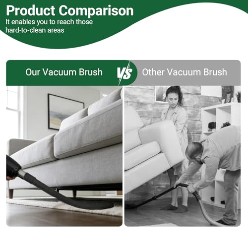 EZ SPARES Flexible Vacuum Crevice Attachment,Crevice Tool,25-inch Crevice Brush Tool Kit for Most 1-1/4" and 1-3/8"(32mm-35mm)Vacuum Hoses,Reach Deep Into Hidden Spaces(with An Adapter and Mini Brush) - color: Crevice Tool