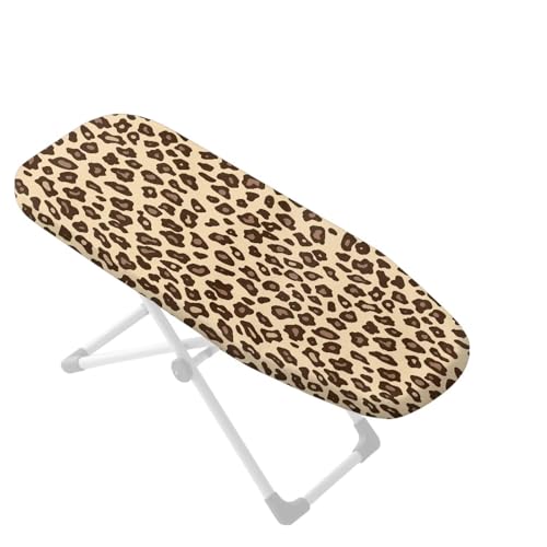 Tabletop Ironing Board Cover with Leopard Print, Elastic Ironing Pad Protective Cover, Resist Scorch & Fade Iron Board Cover for Travel, 14"X24" - color: Brown - Leopard Print