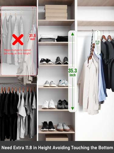 HOUSE DAY Space Saving Hangers 20 Pack, Magic Hanger Organizer - Black - color: Black, size: 20 Pack