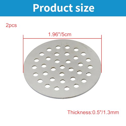Round Drain Cover Grates 1.96"/5cm Dia Drain, 304 Stainless Steel Drainage Grate Cover Round Replacement Floor Drain Strainer for Shower, Bathroom Floor, Balcony, and Outdoor Garden Drains -2pcs - size: 1.96"/5cm