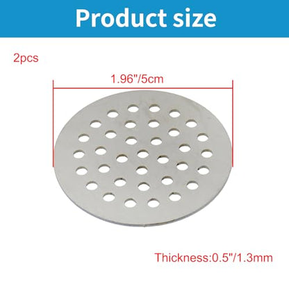 Round Drain Cover Grates 1.96"/5cm Dia Drain, 304 Stainless Steel Drainage Grate Cover Round Replacement Floor Drain Strainer for Shower, Bathroom Floor, Balcony, and Outdoor Garden Drains -2pcs - size: 1.96"/5cm