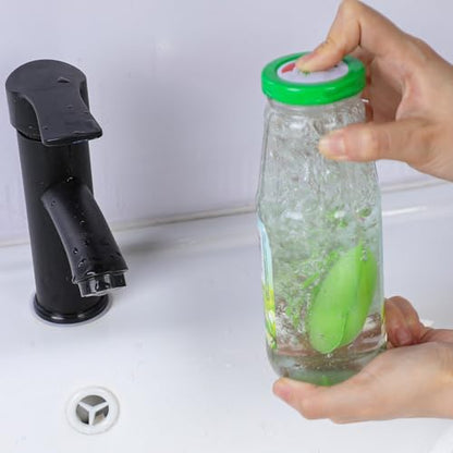 9Pcs Magic Beans Bottle Cleaner Sponge, Reusable Small Beans Bottle Cleaning Sponge, Heat Resistant Ceramic Scrubber for Internal Cleaning, Green Polyurethane Brush for Baby Bottles Cups Vases