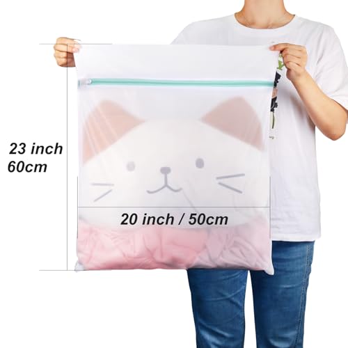 Tenn Well 3Pk 20x23" Mesh Laundry Bags Large Lingerie for Delicates - color: White, size: S (20"x23")