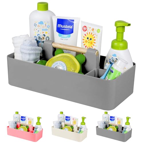 Baby Shower Caddy Plastic Nursery Portable Storage Organizer Gray - color: Grey