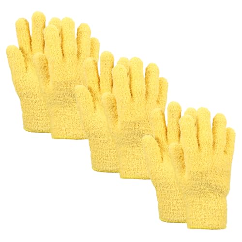 uxcell Microfiber Gloves, Reusable Washable Plant Dusting Gloves Cleaning Mittens for Auto Plants Household Kitchen - color: Yellow