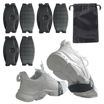 2026Upgraded Reusable TPE Anti-Slip Shoe Covers, 3 Pairs Portable Shoe Grips for Hiking, Loafers, Flats Casual Shoes, Unisex - color: Black
