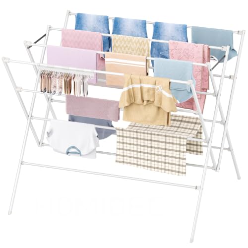 Drying Rack Clothing,35.4in Long Drying Poles Large Clothes Drying Rack - color: White, size: 38.2in