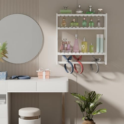 PPN 100% Bamboo Towel Rack Bathroom Storage Shelves Over Toilet Towel Bar - color: Updated White Standard 1 Pack