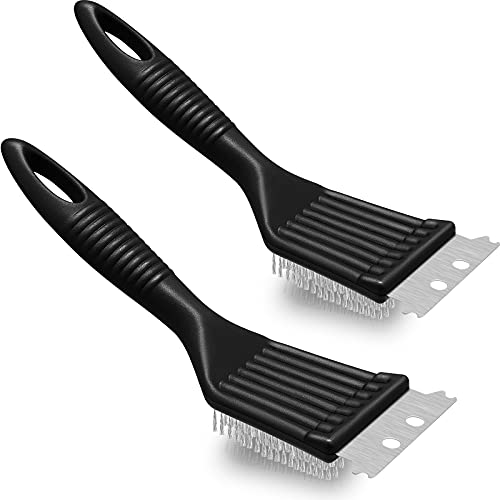 Chengu 2 Pcs 8 Inch BBQ Grill Brush for Outdoor Grill and Scraper - size: 8 Inch