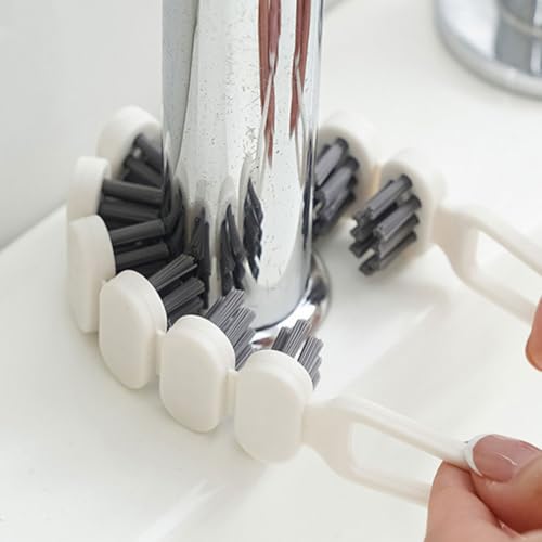 2pcs Bendable Crevice Cleaning Brush Set for Kitchen and Bathroom, Multi-use Metal Surface Scrubbers, Reusable Narrow Gap Brush for Corners and Hard-to-Reach Areas