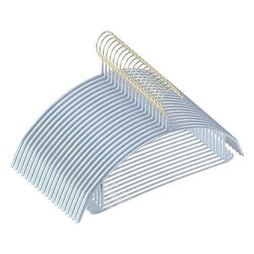 MOPALL Clothes Hangers Non Slip Rubber Coating Metal Hanger, 20 Pack, Gray - color: Gray