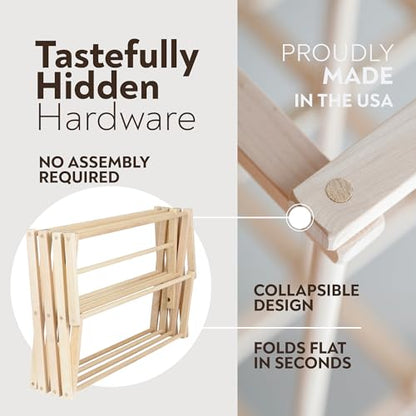 Pennsylvania Woodworks Clothes Drying Rack: Solid Maple Hard Wood Laundry Rack for Sweaters, Blouses, Lingerie & More, Durable Folding Drying Rack, Made in USA, No Assembly Needed, Medium - color: Medium