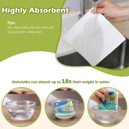 6 Pcs Swedish Paper Cloths for Kitchen, Reusable Paper Towels Washable - color: Hawaiian Style
