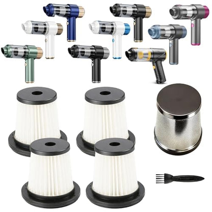 4Pack Hepa Filters(2.24in*2.24in*1.87in) +1Pack Steel Filter Replacement Compatible with EYYA LT-135, Svoko LT-145 Handheld Vacuum, Washable Filters Works with JONYJ, AX2V, AHNR Handheld Vac