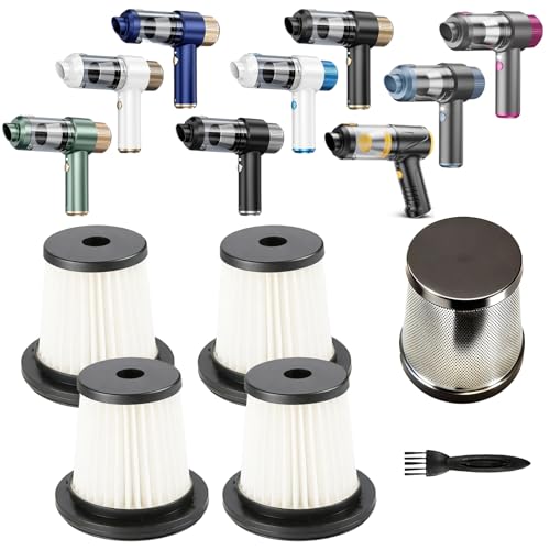 4Pack Hepa Filters(2.24in*2.24in*1.87in) +1Pack Steel Filter Replacement Compatible with EYYA LT-135, Svoko LT-145 Handheld Vacuum, Washable Filters Works with JONYJ, AX2V, AHNR Handheld Vac
