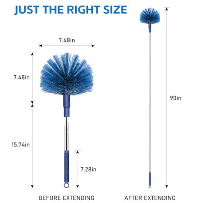 SetSail Cobweb Duster with Extension Pole, for Cobweb Cleaning,Blue - color: Blue, size: Cobweb Brush