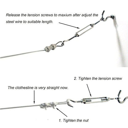 DEWEL 10.8FT Stainless Steel Clothes Lines for Hanging Clothes Outside - size: 10.8ft