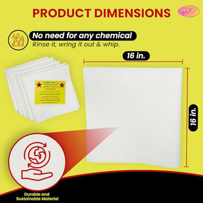 Streak Free/3 Microfiber Glass Cleaning Cloth, 6 Pack, Lint Free & Reusable