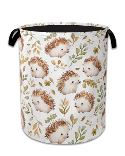 Cute Hedgehog Laundry Basket,Oxford Cloth Laundry Hamper With Handle Foldable Portable Clothes Storage Basket for Laundry Room/Bedroom/Bathroom 20.8"x16" - color: Cute Hedgehog