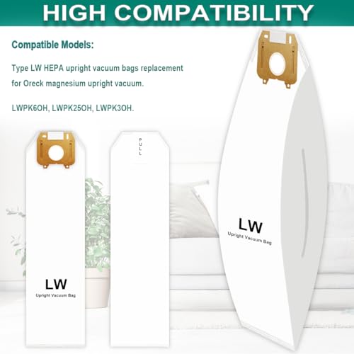 Type LW HEPA Vacuum Bags for Oreck Magnesium Upright