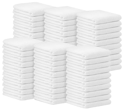 Avalon Towels Bar Towels (Pack of 60) Size 14x17 Inches – 100% Cotton, Absorbent and Reusable Cleaning Rags, Multipurpose Cleaning Towels, Terry Cloth Rags, Durable Shop Rags (White) - color: White, size: Pack of 60