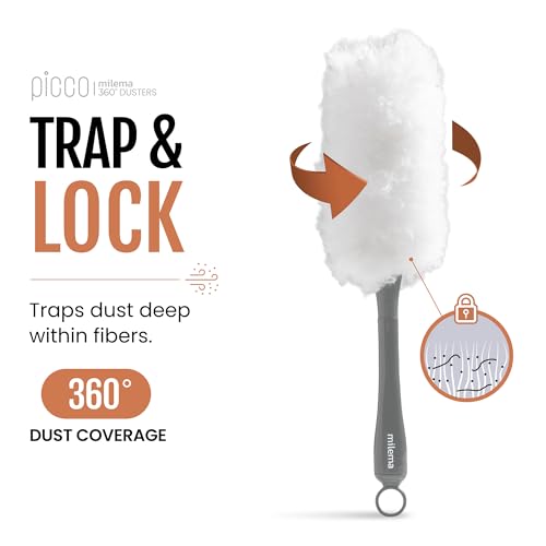 milema Picco 360 Double-Sided Duster, White, 1 Short Handle, 23 Refills - size: 1 short handle, 23 refills