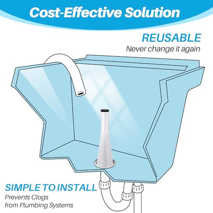 Feekoon 2 Pack Lint Trap for Washer and Utility Sink Drains, Hair Catcher