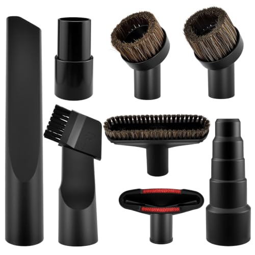 8Pcs Horse Hair Vacuum Brush Set, Universal Vacuum Attachments