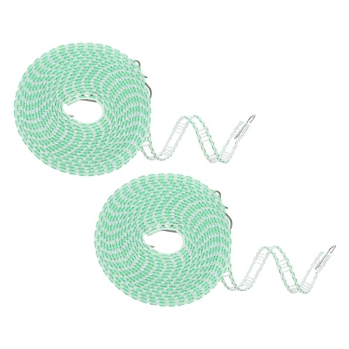 uxcell 2pcs Windproof Clothesline, 5M 16.4ft Plastic Non-Slip Clothes Drying Rope Portable Travel Clothesline for Courtyard Outdoor Laundry Camping, Green - color: Green, size: 16.4ft