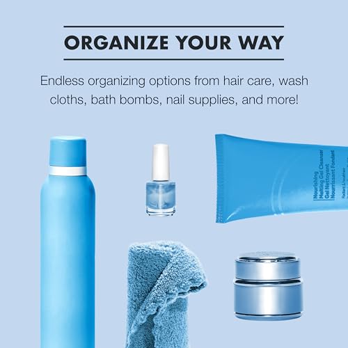 madesmart Compact Two Tier Organizer, Blue - color: Blue