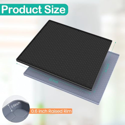 Silicone Under Sink Mat, 22"x19", Waterproof Cabinet Liner, Black - color: Black, size: 19"W x 22"L