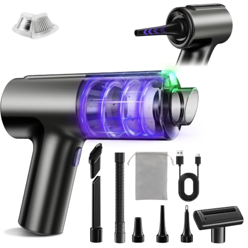 Handheld Car Vacuum Cleaner Portable Cordless Mini Small, 7500mAh - color: Black