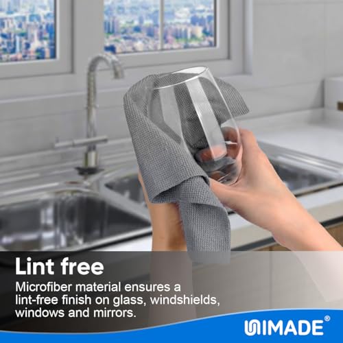 UNIMADE Microfiber Cleaning Cloth, 20 Pack Reusable Microfiber Towels - color: Grey, size: 20PK