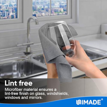 UNIMADE Microfiber Cleaning Cloth, 20 Pack Reusable Microfiber Towels - color: Grey, size: 20PK