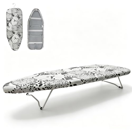 Tabletop Ironing Board with Heat Resistant Cover and Pad,30x12Inch - color: White